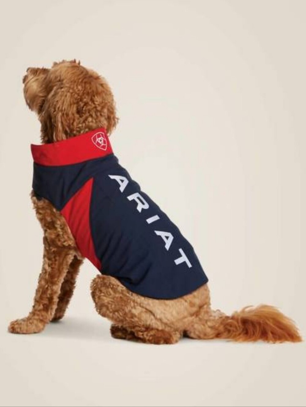Ariat Navy and Red Team Softshell Performance Dog Coat